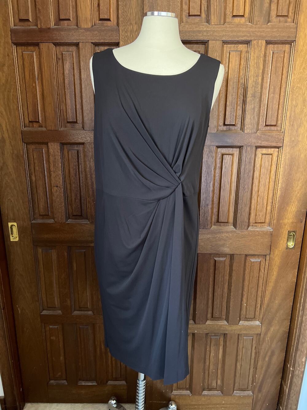 Marina Rinaldi Stone Brown Jersey Dress Womens Medium NWT
